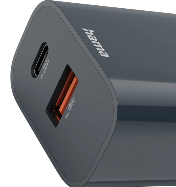 Ładowarka Hama Ecosential PD 1 x USB-C, 1 x USB-A 20W Anthracite (4007249864413) - obraz 3