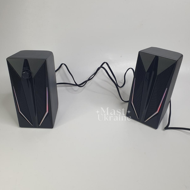 Настольные колонки компьютерные c RGB подсветкой MUSIC DJ, акустическая система 2.0 для ПК Черные M-110A - изображение 10