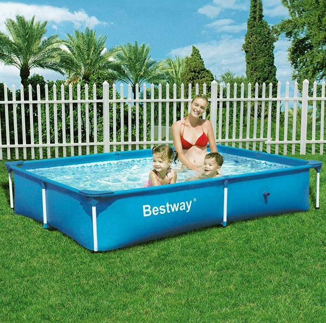 Детский прямоугольный каркасный бассейн Bestway 56401 Steel Pro Размер 221x150х43 см - изображение 2