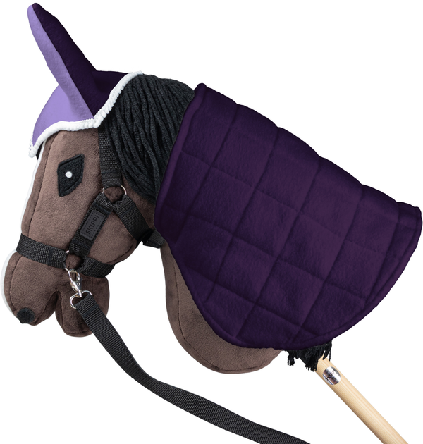 Аксесуари для коней Hobby Horse Skippi Двостороння попона та навушники Фіолетовий та бузковий (5906361450261) - зображення 5