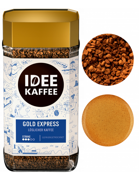 Idee Kaffee кава розчинна Gold Express 200 г у скляній банці - зображення 2