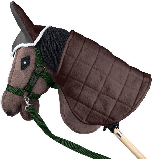 Akcesoria dla konia Hobby Horse Skippi Kantar, wodze, 2 wymienne futerka Ciemny zielony (5906361451077) - obraz 4