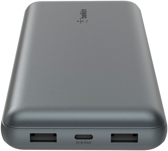 Акумулятор Belkin Power Bank 20000 мАг, 15 Вт, портативний, сірого кольору - зображення 3