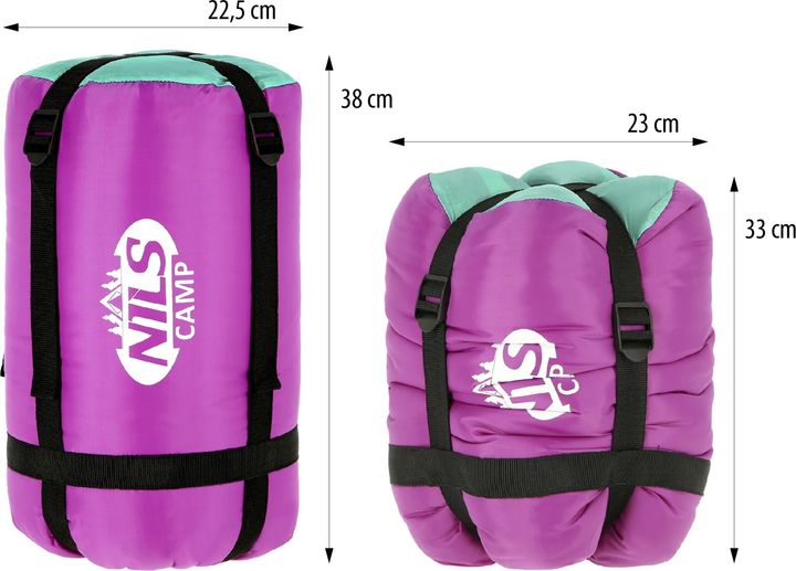 Śpiwór Nils Camp NC2008 kempingowy Rozm. M Purple-Turquoise (5907695598049) - obraz 17