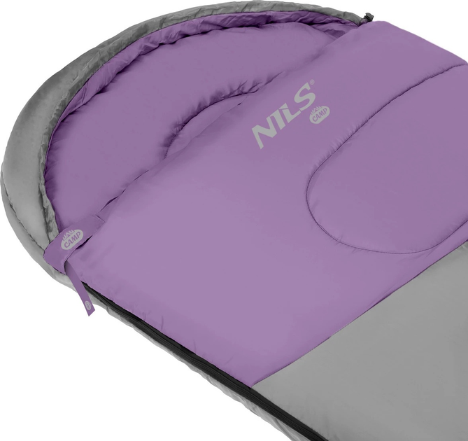 Спальний мішок двомісний Nils Camp NC2008 Розмір M Grey-Purple (5907695544732) - зображення 9