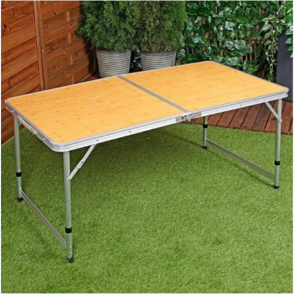 Стол раскладной для пикника и рыбалки Folding Table с 4 стульями Светлое дерево - изображение 5