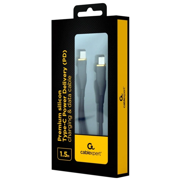 Кабель Cablexpert USB Type-C - USB Type-C (M/M), 3 A, 60 W, 1.5 м, Black (CC-USB2S-CMCM-1.5M-BK) - изображение 2
