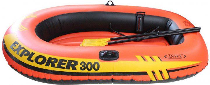 Intex Лодка для рыбалки Explorer 300 трехместная с веслами и ручным насосом, надувная оранжевая 58332 NP - изображение 5