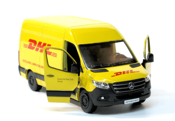 Микроавтобус Kinsmart Mercedes-Benz Sprinter почта DHL металлическая/инерция 1:48 KT5429W - изображение 4