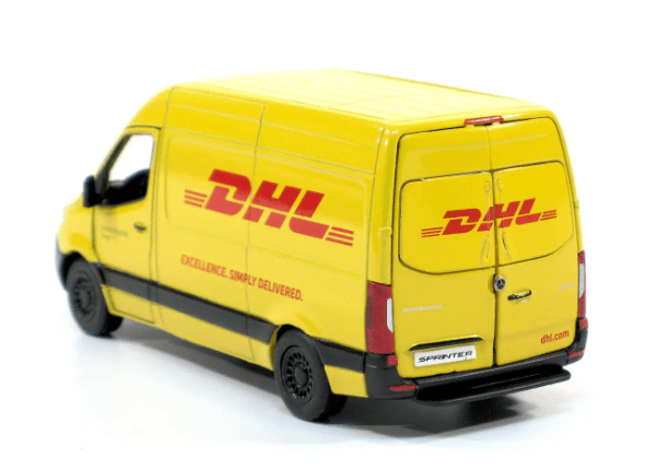 Микроавтобус Kinsmart Mercedes-Benz Sprinter почта DHL металлическая/инерция 1:48 KT5429W - изображение 5