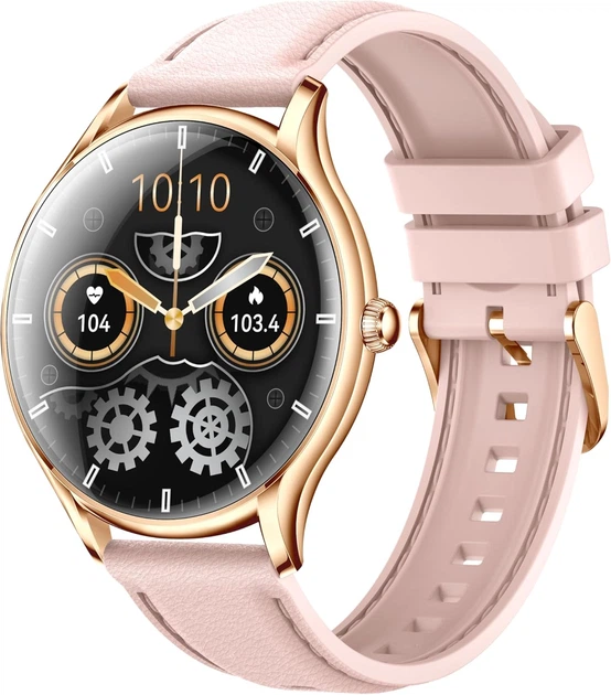 Смарт-часы женские VALDUS VL55 Pro Gold (разговор, тонометр, пульсоксиметр) Amoled экран, 2 ремешка - изображение 6