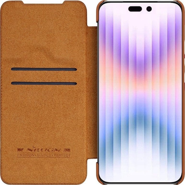 Etui z klapką Nillkin Qin Leather Pro Case do Apple iPhone 14 Pro Max Brown (6902048249028) - obraz 4