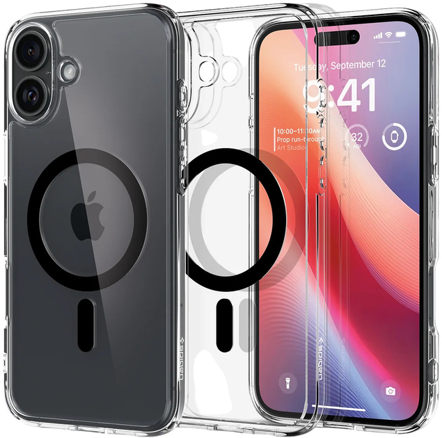 Etui Spigen Ultra Hybrid MagFit do Apple iPhone 16 Black (ACS08206) - obraz 4