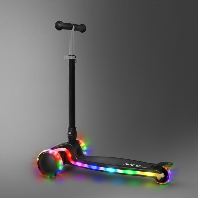 Hulajnoga dziecięca Nils Fun HLB1603 LED Czarna (5907695571905) - obraz 10