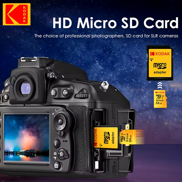 Карта памяти microSDXC Kodak U3 A1 V30 Class 10 256Gb с адаптером - изображение 5