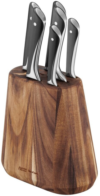 Набор ножей в деревянной колоде Tefal Jamie Oliver 6 предметов (K267S656) - изображение 1