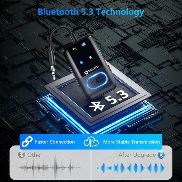 Передатчик: Bluetooth Sonru-приемник с 3,5-мм разъемом Черный - изображение 7