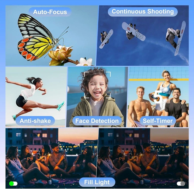 Цифровая камера 4K для фотографии, двухфункциональная камера с двойной линзой Черный - изображение 6