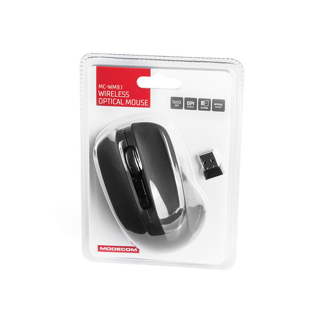 Мышка Modecom MC-WM9.1, беспроводная, 4кн., 1600dpi, черная - изображение 2