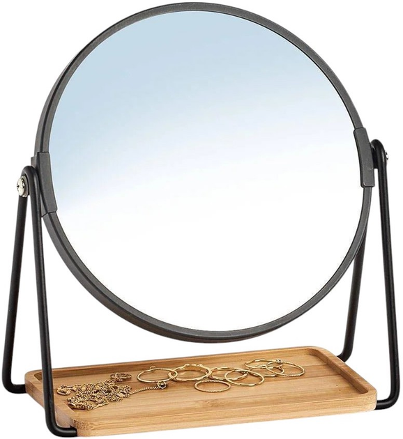 Lusterko kosmetyczne dwustronne Zeller Ø 17 cm Czarne (4003368187389) - obraz 3