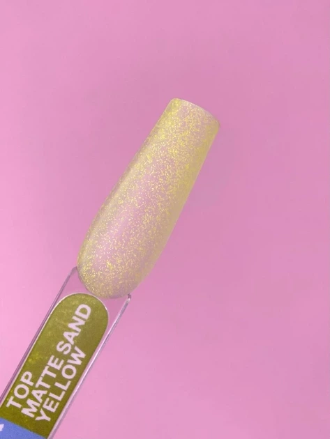 Матовий топ для гель-лаку LUNA Top Matte Sand Yellow 13ml - зображення 3