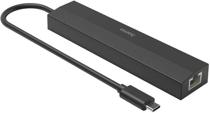 Hub USB Hama Multiport 6-in-1 3 x USB-A + USB-C + HDMI + LAN Black (4047443505484) - obraz 5