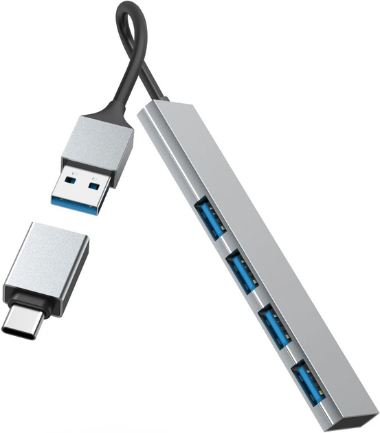 USB-хаб Hama Premium 4 x USB-A Grey (4047443497666) - зображення 3