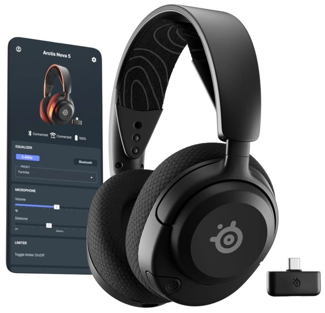 Наушники беспроводные SteelSeries Arctis Nova 5 Black (61670) - Фото 7 Наушники беспроводные SteelSeries Arctis Nova 5 Black (61670) - изображение 7