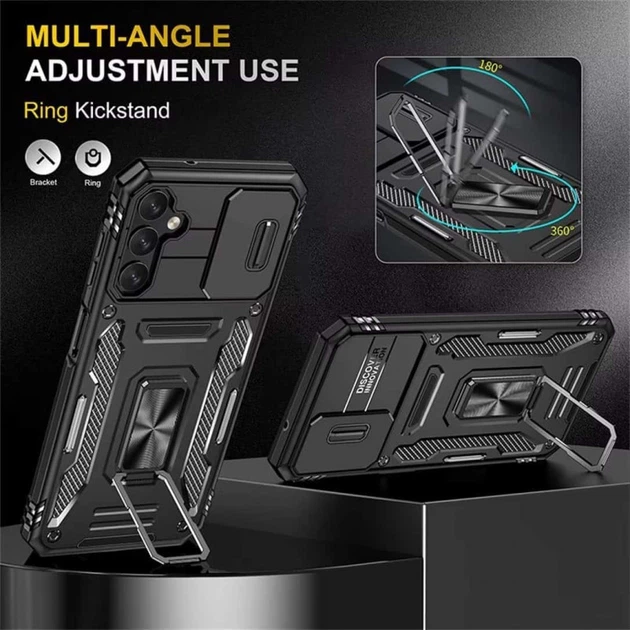 Чехол противоударный Epik Defender Cam Ring Case для Samsung Galaxy S24+ Черный / Black - Фото 6 Чехол противоударный Epik Defender Cam Ring Case для Samsung Galaxy S24+ Черный / Black - изображение 6