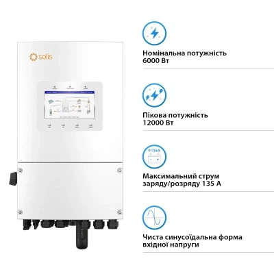Солнечный инвертор Solis S6 6kW (S6-EH1P6K-L-PLUS) - Фото 2 Солнечный инвертор Solis S6 6kW (S6-EH1P6K-L-PLUS) - изображение 2