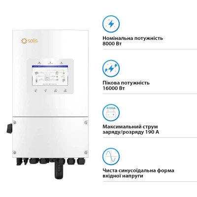 Солнечный инвертор Solis S6 8kW (S6-EH1P8K-L-PLUS) - Фото 2 Солнечный инвертор Solis S6 8kW (S6-EH1P8K-L-PLUS) - изображение 2