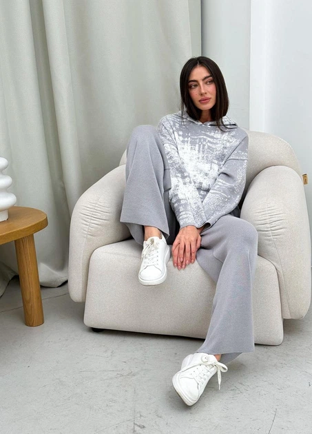 Свитшот женский вязаный серый Vibe, XXL ART KNIT 037861 - Фото 9 Свитшот женский вязаный серый Vibe, XXL ART KNIT 037861 - изображение 9