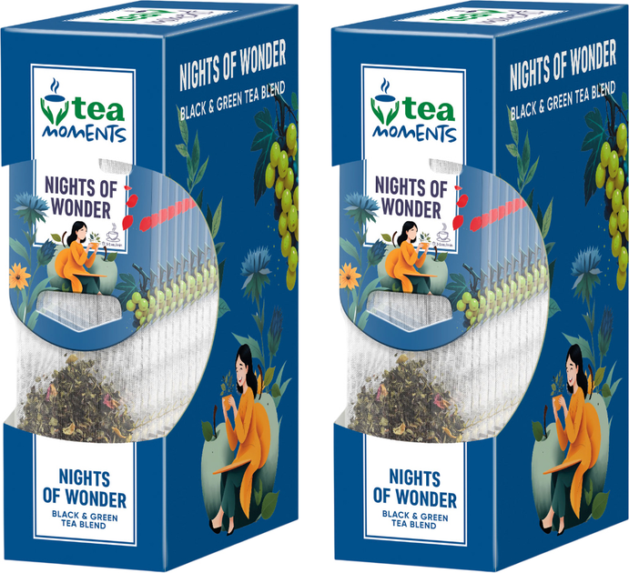 Упаковка чорного чаю Tea Moments Nights of Wonder 15 кадді-пакетиків х 2.2 г х 2 шт від Rozetka на платформі USKIDKA Акція на Упаковка чорного чаю Tea Moments Nights of Wonder 15 кадді-пакетиків х 2.2 г х 2 шт від Rozetka