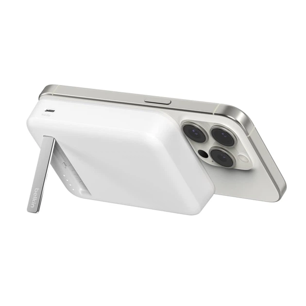 Акумулятор портативний літій-іонний Power Bank Belkin BPD007BTWH 8000мА·год, 15Вт, MagSafe Qi2, білий - зображення 12
