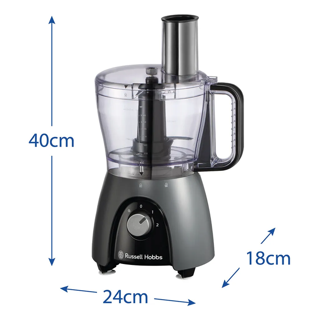 Кухонна машина Russell Hobbs Desire Matte Charcoal, 600Вт, чаша-пластик, корпус-пластик, насадок-4, чорний - изображение 9