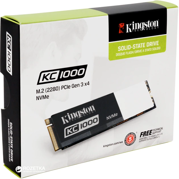 SSD диск Kingston KC1000 240GB NVMe M.2 2280 PCIe 3.0 MLC (SKC1000/240G) - изображение 3