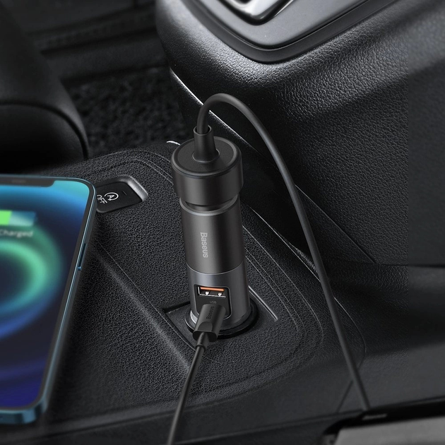Ładowarka samochodowa Baseus Share Together 120 W 1 x USB-A + 1 x USB-C Grey (CCBT-C0G) - obraz 9