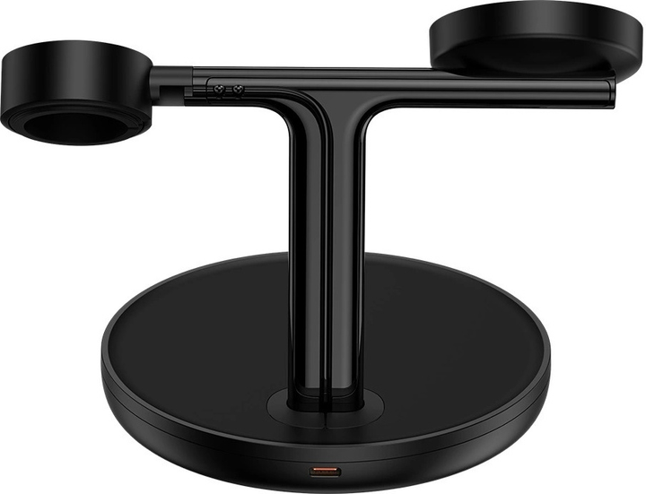 Bezprzewodowa stacja ładowania Baseus Swan do iPhone, Apple Watch i Apple AirPods Black (WXTE000101) - obraz 4