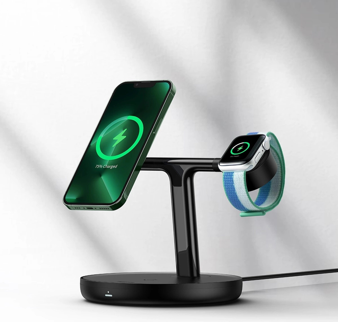 Bezprzewodowa stacja ładowania Baseus Swan do iPhone, Apple Watch i Apple AirPods Black (WXTE000101) - obraz 11