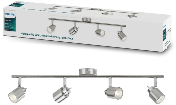 Lampa punktowa Philips Meranti bar/tube Nickel 4x35W (915005222401) - obraz 3