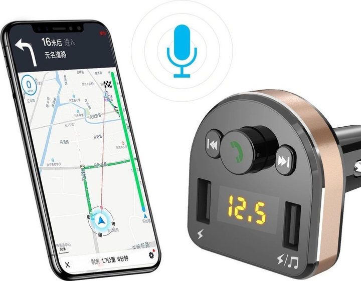 Transmiter FM Dudao R2Pro MP3 3.1 A 2 x USB-A Black (6970379615744) - obraz 6