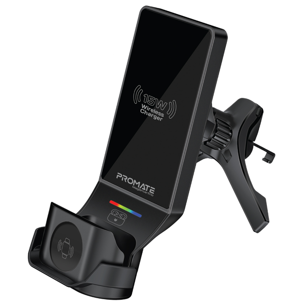 Бездротовий зарядний пристрій Promate MagDrive-Trio MagSafe Black (magdrive-trio.black) - зображення 1