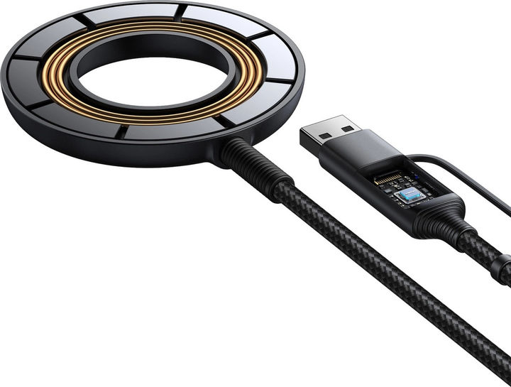 Бездротовий зарядний пристрій JOYROOM Magnetic Wireless Charger 15 Вт Black (JR-WQM03) - зображення 3