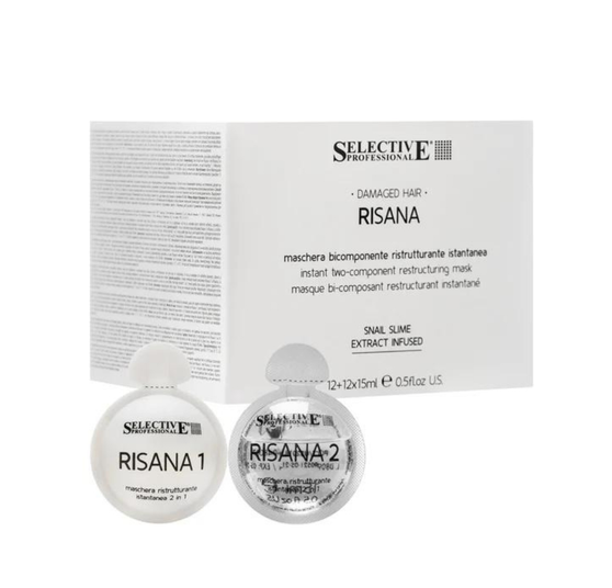 Двокомпонентна маска миттєвої дії, що відновлює Selective Professional Risana Astuccio Squishpack 1+1x15 мл - Фото 2 Двокомпонентна маска миттєвої дії, що відновлює Selective Professional Risana Astuccio Squishpack 1+1x15 мл - зображення 2