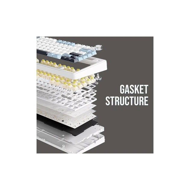 Клавиатура Aula F75 Gasket Greywood V3 switch Hot-Swap PBT Wireless/Bluetooth/USB Black (6948391208626) - изображение 4