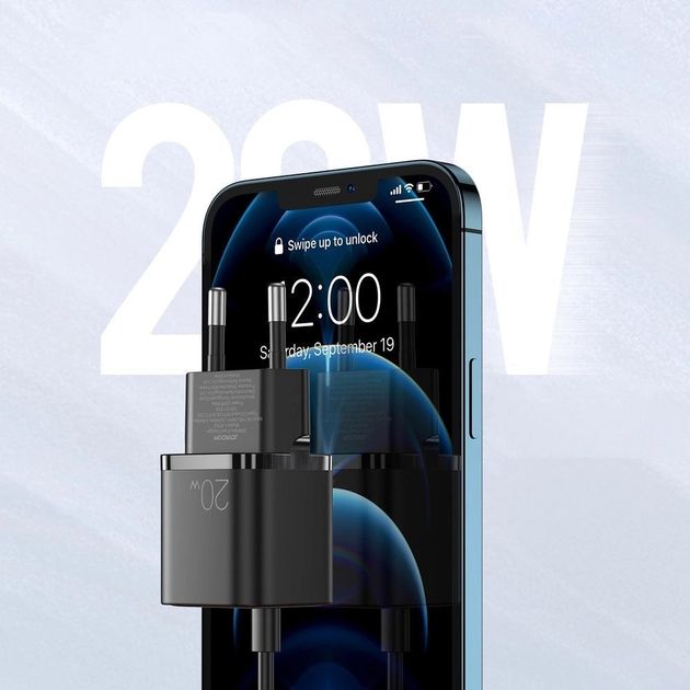 Ładowarka sieciowa JOYROOM L-P202 USB-C 20 W QC 3.0 PD Black (6941237144492) - obraz 3