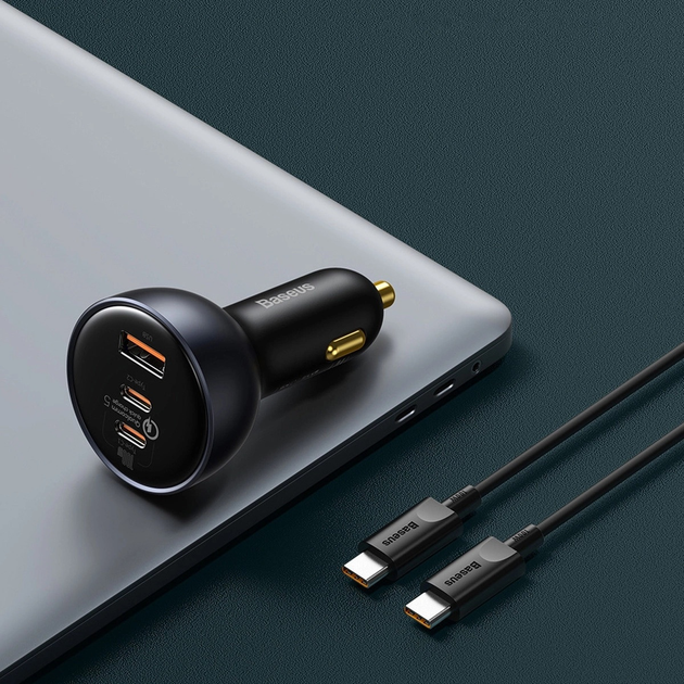 Ładowarka samochodowa Baseus USB-A + 2 x USB-C 160 W Black (TZCCZM-0G) - obraz 17