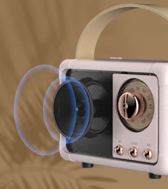 Портативная колонка Bluetooth водонепроницаемая в стиле ретро Pink - изображение 6
