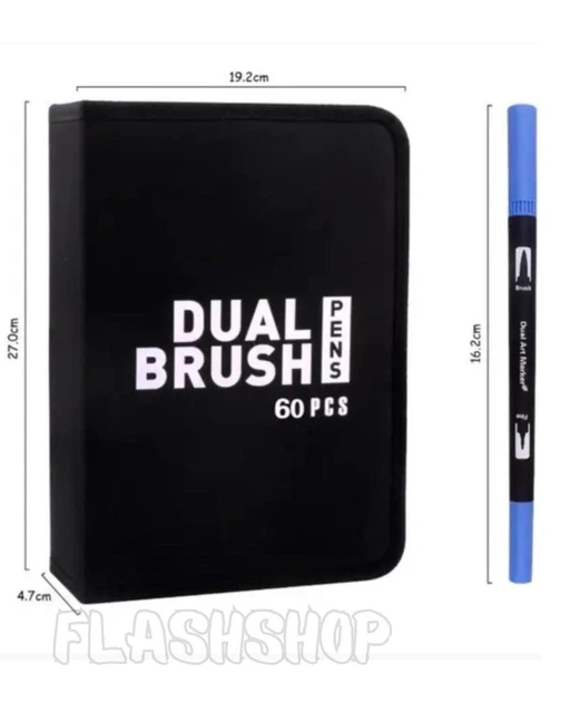 Набір акварельних маркерів двосторонні, 100 шт Brush Pens фломастери на водній основі в кейсі - зображення 6