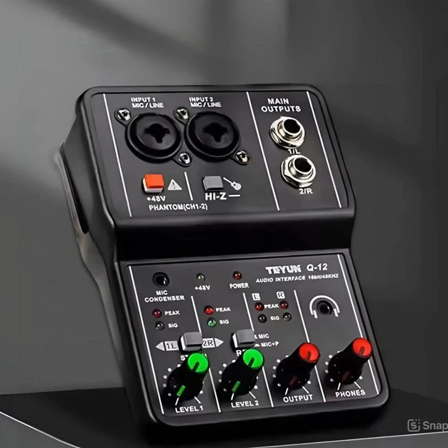 Студійна звукова карта для стримінгу та запису звуку TEYUN Q12 2 ...